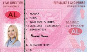 Albanian driving license