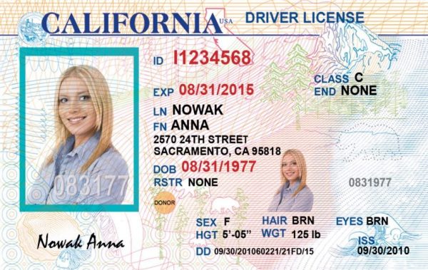 Californian driving license