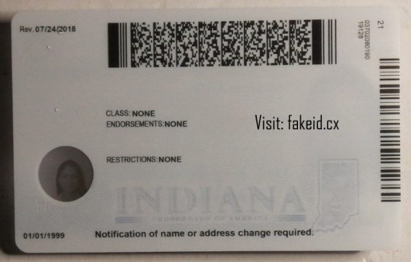 Indiana Driver License.