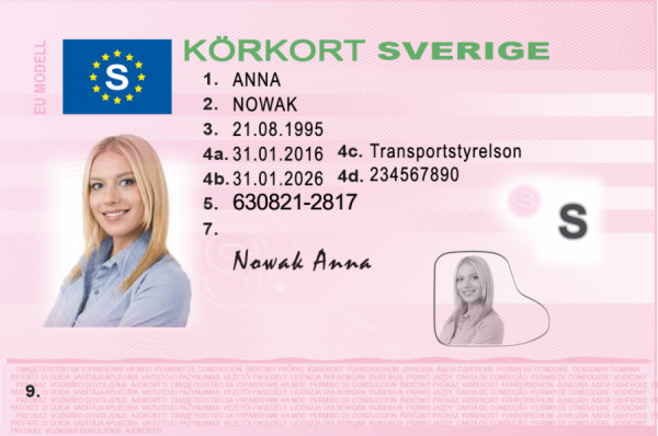 Swedish driving license