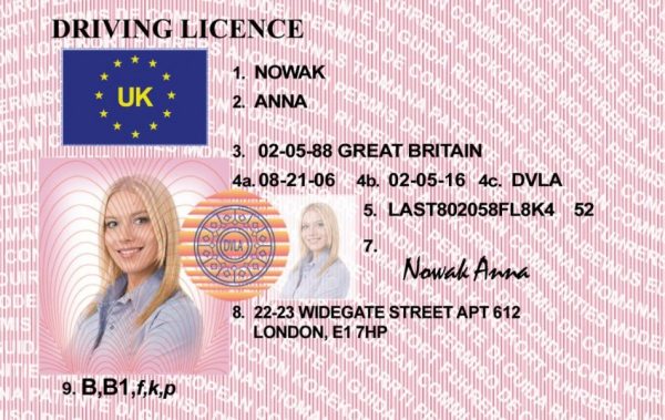 UK Driving license Old Card