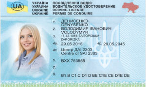 Ukrainian driving license